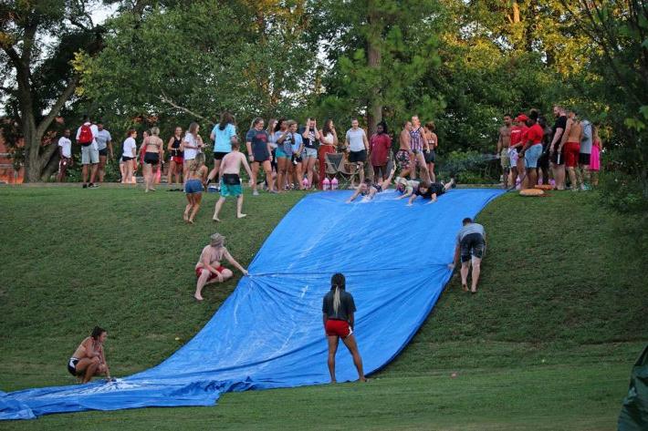 zip slide on the green